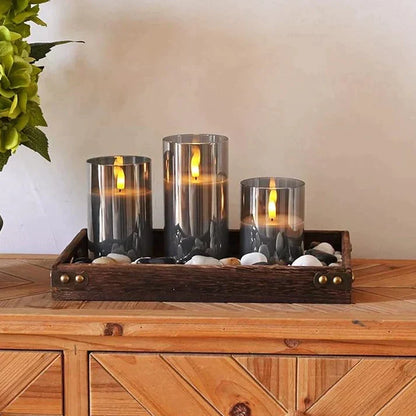 Flameless LED Pillar Candles with Remote Control & Timer – 3-Piece Set, Realistic Flickering Flame Effect for Living Room, Bedroom, Dining