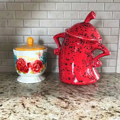 Kitchen Canister with Hands on Hips Design, Cookie Jar for Treats, Snack Container, Kitchen Storage Container