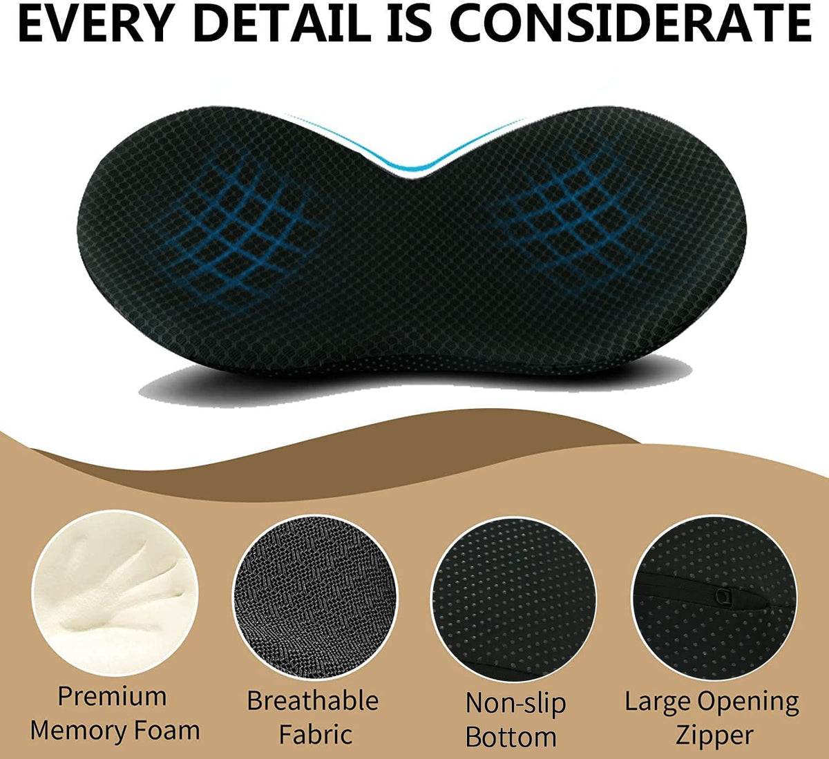 Memory Foam Driving Booster Seat Cushion for Petite Drivers – Ergonomic Height Lift Pad with Lumbar Support for Car, Truck & Office Chair