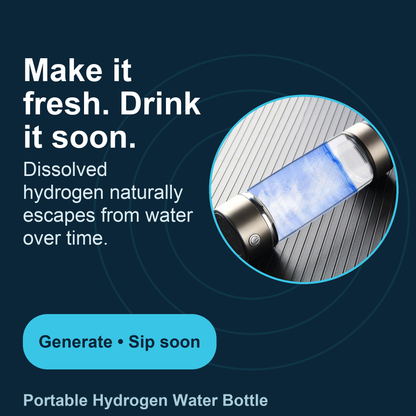 Rechargeable Hydrogen Water Generator Bottle 13.5 oz USB-C Travel Tumbler for Office Gym Home Daily Hydration