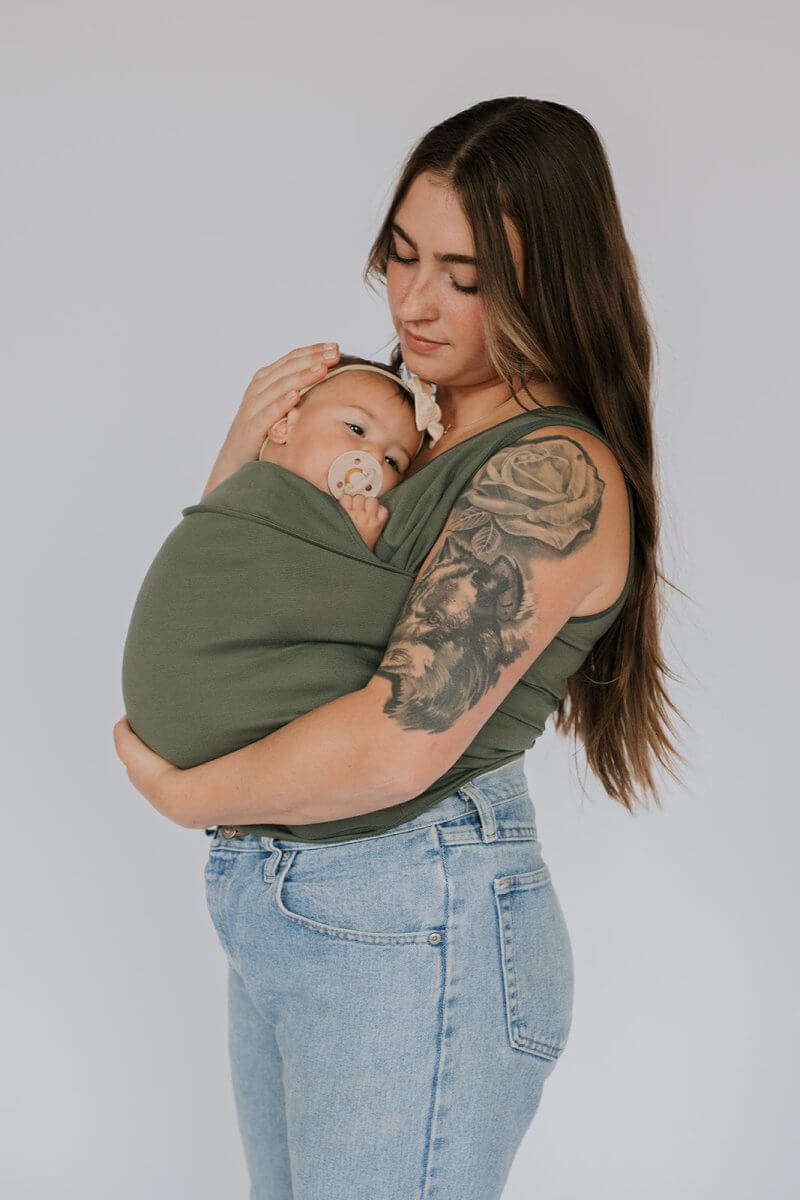 Hands-Free Infant Carrier Shirt for Mom & Dad with Built-In Nursing Access | Soft Cotton Blend Wearable Baby Holder Top for Newborn Skin-to-