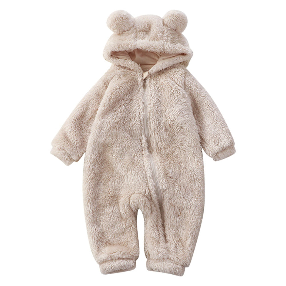 Ortekor Cozy Bear | Cartoon Bear Winter Baby Onesie with Zip Closure | Soft Flannel for Ultimate Warmth