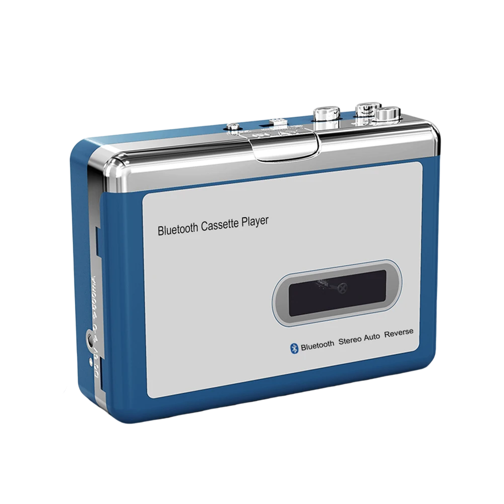 Portable Cassette Player with Bluetooth – Auto-Reverse Tape Deck with Wireless & Wired Playback for Retro Music Lovers