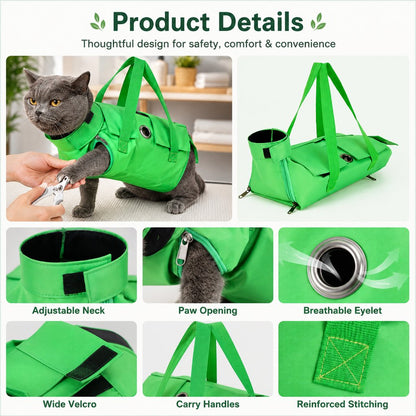 Ortekor Multi-Use Cat Carrier & Grooming Bag - Easy Paw Access for Vet Visits & At-Home Care