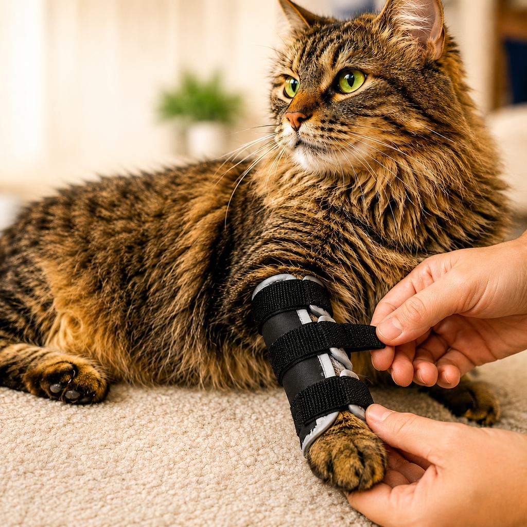Ortekor Cat Leg Support Brace for Recovery Care - Adjustable Front or Hind Leg Splint for Weak Legs