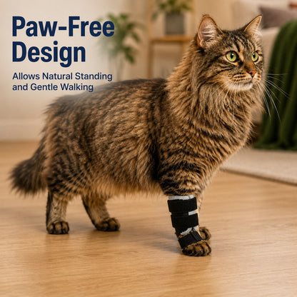 Ortekor Cat Leg Support Brace for Recovery Care - Adjustable Front or Hind Leg Splint for Weak Legs