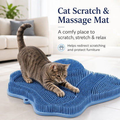 Ortekor Soft TPR Cat Scratch & Massage Mat for Indoor Cats – Sofa-Saving Pad for Scratching, Stretching & Rubbing