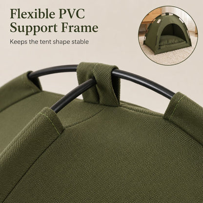 Ortekor Cozy Foldable Cat Tent Bed for Apartment Naps - Breathable Hideaway with Removable Cushion