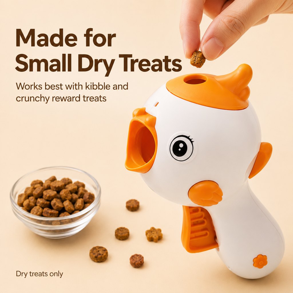 Ortekor Interactive Cat Treat Launcher Toy with Laser - Indoor Cat Enrichment Game for Bored Cats, Exercise & Feeding Fun