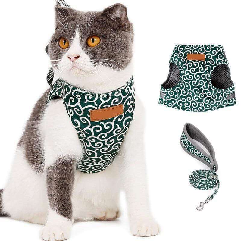 Cat Walking Harness & Leash Set | Breathable Mesh Vest Jacket for Outdoor Adventures | Adjustable No-Pull Design for Cats & Small Dogs