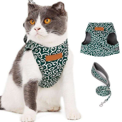 Cat Walking Harness & Leash Set | Breathable Mesh Vest Jacket for Outdoor Adventures | Adjustable No-Pull Design for Cats & Small Dogs