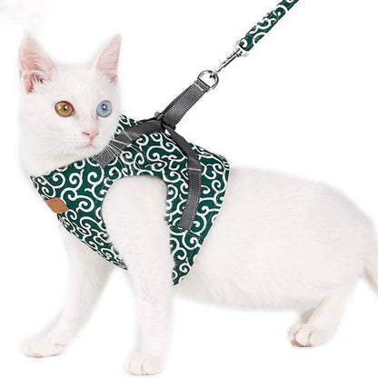 Cat Walking Harness & Leash Set | Breathable Mesh Vest Jacket for Outdoor Adventures | Adjustable No-Pull Design for Cats & Small Dogs