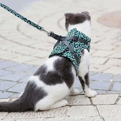 Cat Walking Harness & Leash Set | Breathable Mesh Vest Jacket for Outdoor Adventures | Adjustable No-Pull Design for Cats & Small Dogs
