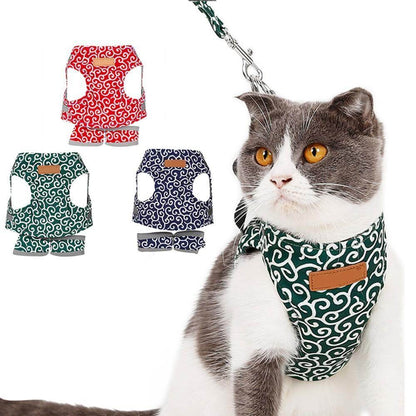 Reflective Cat Harness and Leash Set with Adjustable Vest for Safe Walking, Hiking & Training