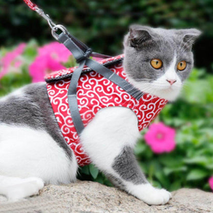 Cat Walking Harness & Leash Set | Breathable Mesh Vest Jacket for Outdoor Adventures | Adjustable No-Pull Design for Cats & Small Dogs