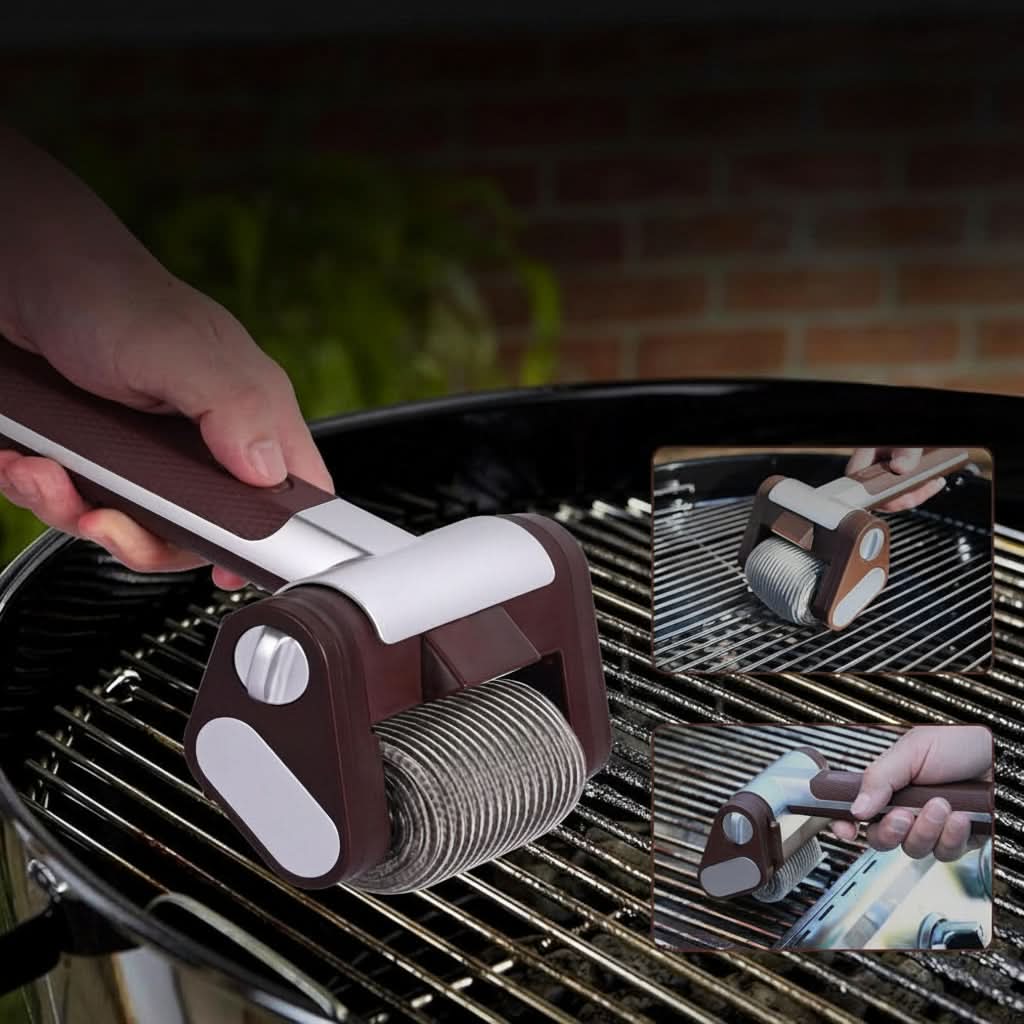 GRATECHARGE – Electric BBQ Brush with Stainless Cleaning Roller
