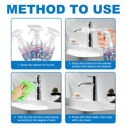 Bathroom Tile & Grout Cleaning Kit with Microfiber Cloths for Shower Glass, Sinks & Ceramic Surfaces | Deep-Cleaning Solution for Soap