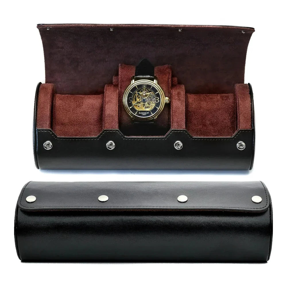 Leather Watch Storage Case for 3-6 Watches – Premium Organizer Box with Velvet Interior for Travel & Home Display