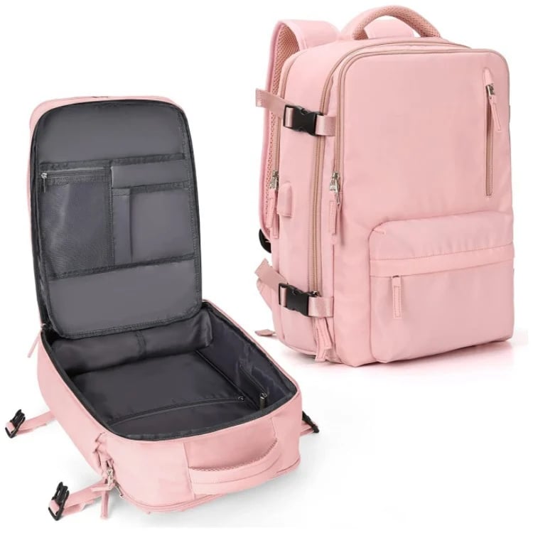 35L Women's Travel Backpack with USB Charging Port – Water-Resistant Hiking Daypack for College, Gym & Weekend Trips