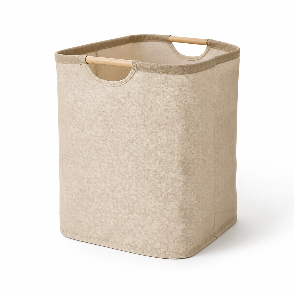 Space-Saving Cotton-Linen Foldable Laundry Basket