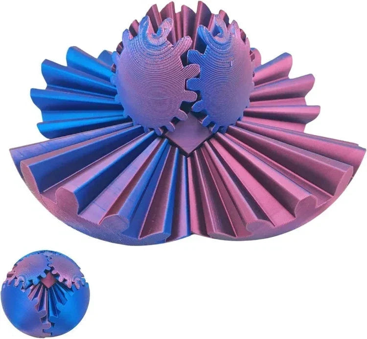 3D Printed Interlocking Gear Sphere Fidget Toy Desktop Stress Relief Ball Mechanical Puzzle for Focus & Anxiety