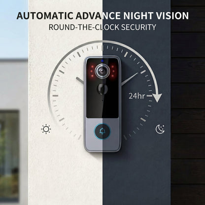 Wireless Smart Video Doorbell Camera with HD Recording and Two-Way Talk for Home Security