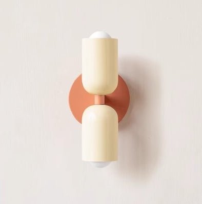 Soft-Tone Metal Wall Sconce with LED Bulb for Bedroom & Living Room | Hardwired E27 Socket Accent Light | Minimalist Nordic Design for
