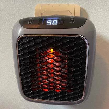 Compact 800W Wall-Outlet Space Heater with LED Display & Remote Control for Quick Room Heating