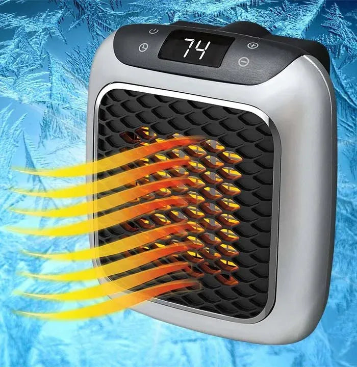 Compact 800W Wall-Outlet Space Heater with LED Display & Remote Control for Quick Room Heating