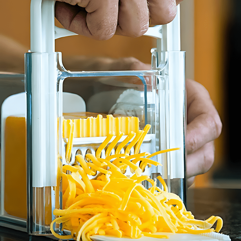 Kitchen Master | 4-in-1 Cheese Slicer & Grater with Built-In Storage | Versatile Food Prep Tool for Easy Cooking