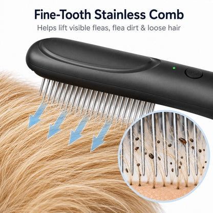 Ortekor Electric Flea Comb for Dogs & Cats – At-Home Flea Check & Loose Hair Grooming Without Sprays