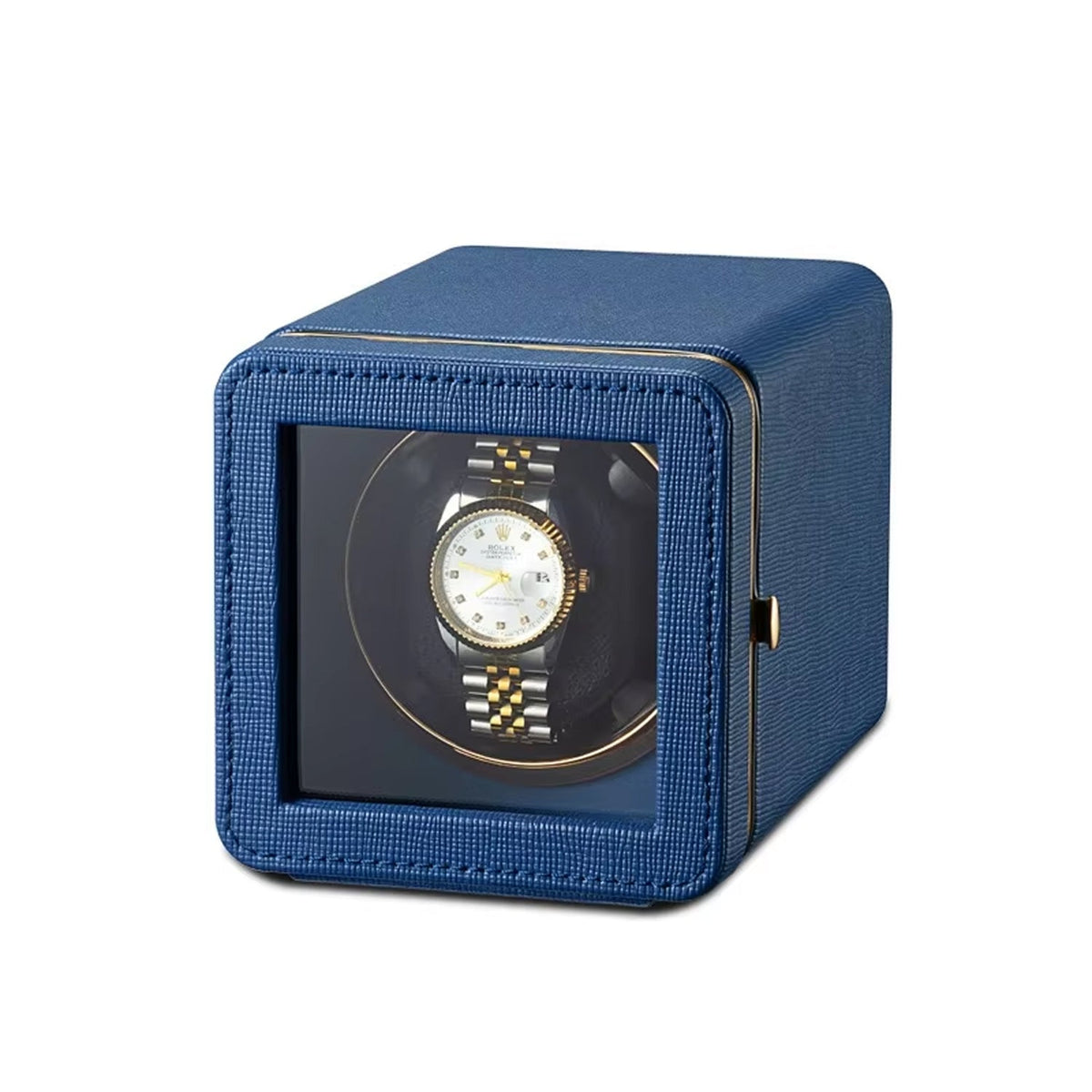 Single Watch Winder Case with 5 Rotation Modes, LED Display & Quiet Motor for Automatic Timepieces