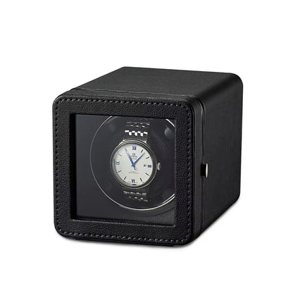 Single Watch Winder Case with 5 Rotation Modes, LED Display & Quiet Motor for Automatic Timepieces