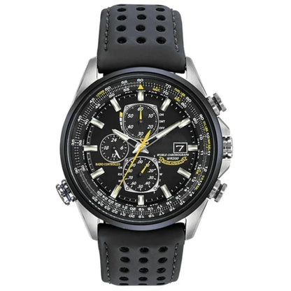 Men's Stainless Steel Chronograph Watch with Date Display & Leather Strap | Water Resistant Quartz Dress Wristwatch for Everyday Wear