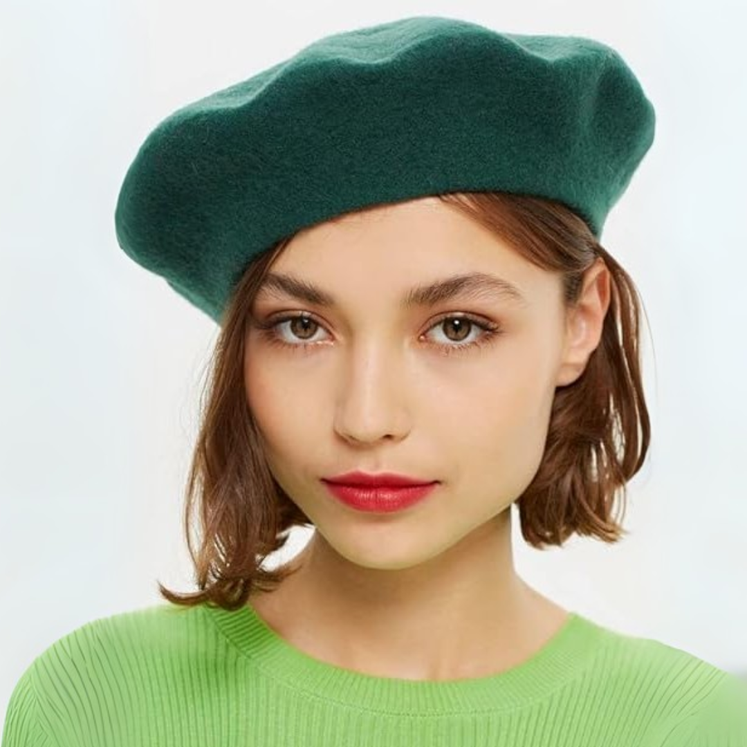Women's Wool Beret Hat – Lightweight Parisian-Style Winter Cap in 10 Colors for Fall & Cold Weather