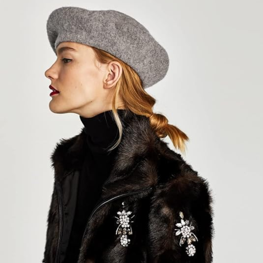 Women's Wool Beret Hat – Lightweight Parisian-Style Winter Cap in 10 Colors for Fall & Cold Weather