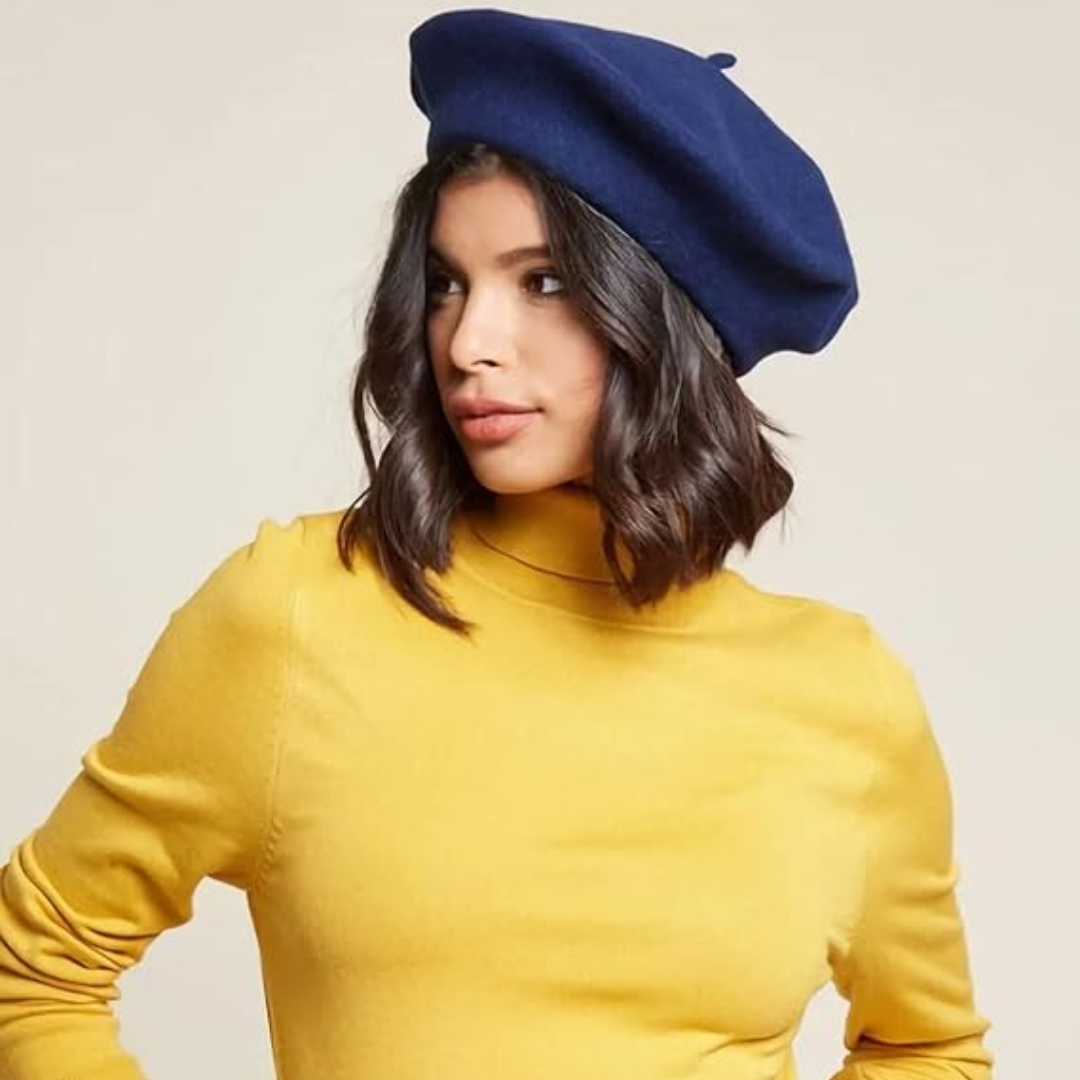 Women's Wool Beret Hat – Lightweight Parisian-Style Winter Cap in 10 Colors for Fall & Cold Weather