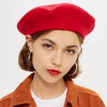 Women's Wool Beret Hat – Lightweight Parisian-Style Winter Cap in 10 Colors for Fall & Cold Weather