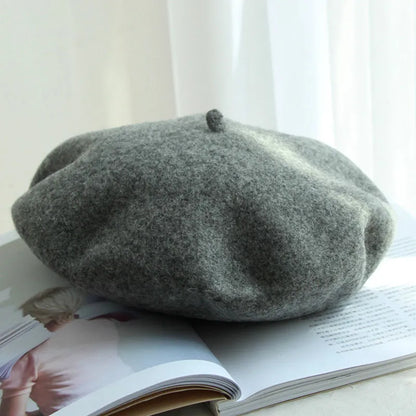 Women's Soft Felt Hat French Style Artist Cap Stretchy Headwear for Fall Winter Daily Fashion Casual Formal Wear