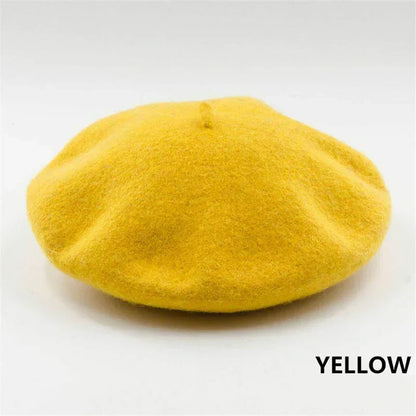 Women's Soft Felt Hat French Style Artist Cap Stretchy Headwear for Fall Winter Daily Fashion Casual Formal Wear