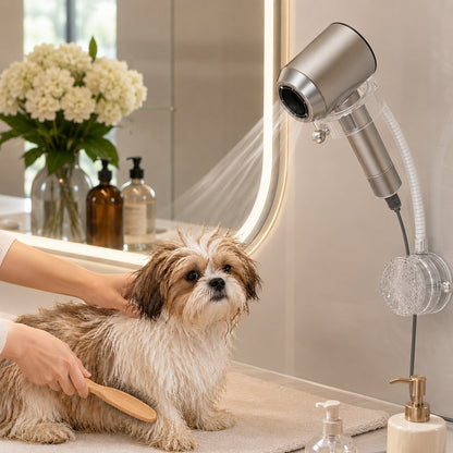 Ortekor Hands-Free Pet Grooming Hair Dryer Holder for At-Home Bath Time - Repositionable Suction Mount with 360 Flexible Arm