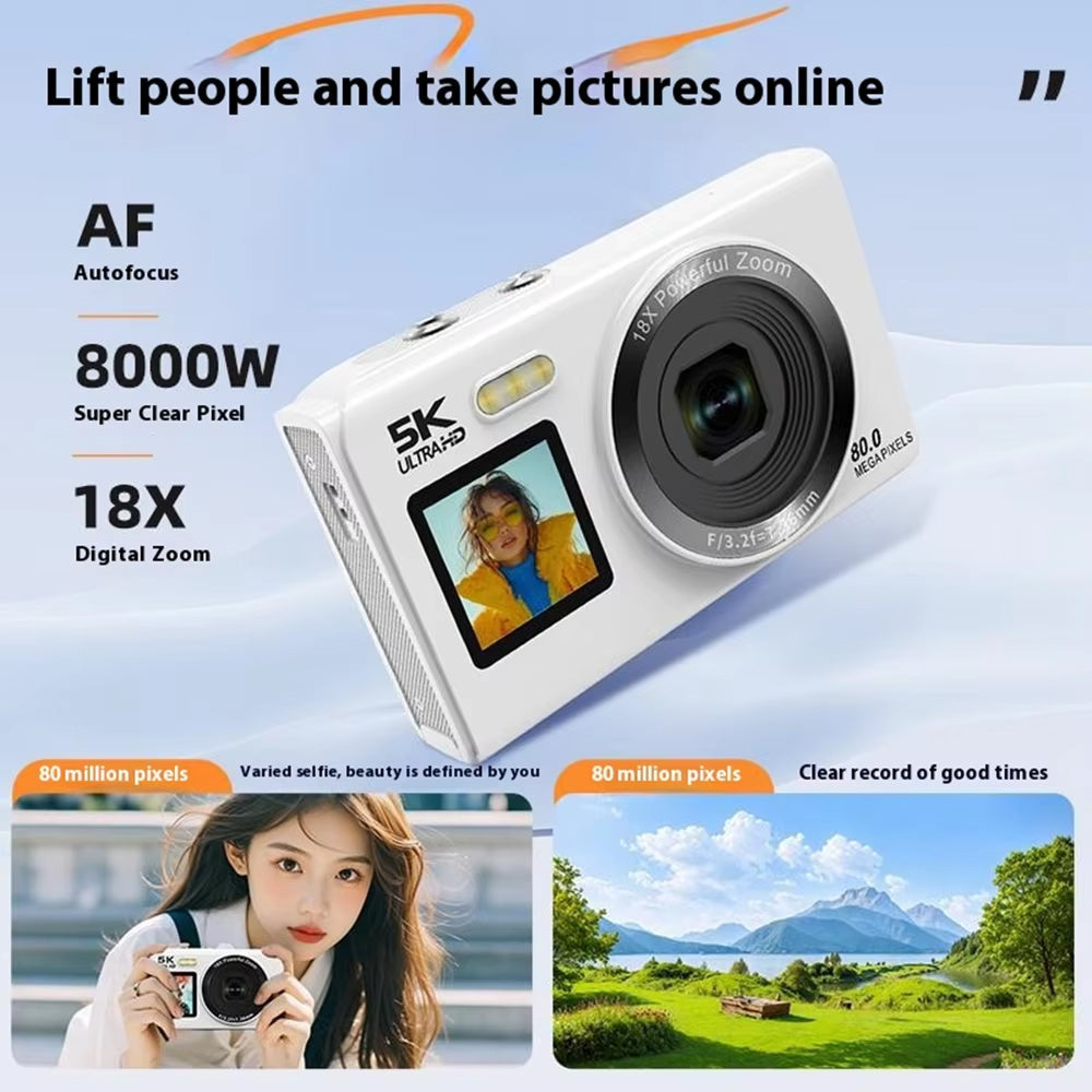 Dual-Screen Vlogging Camera with UHD Video Recording & Autofocus | 13MP Sensor & 18x Zoom | Wireless Connectivity for Content Creators &