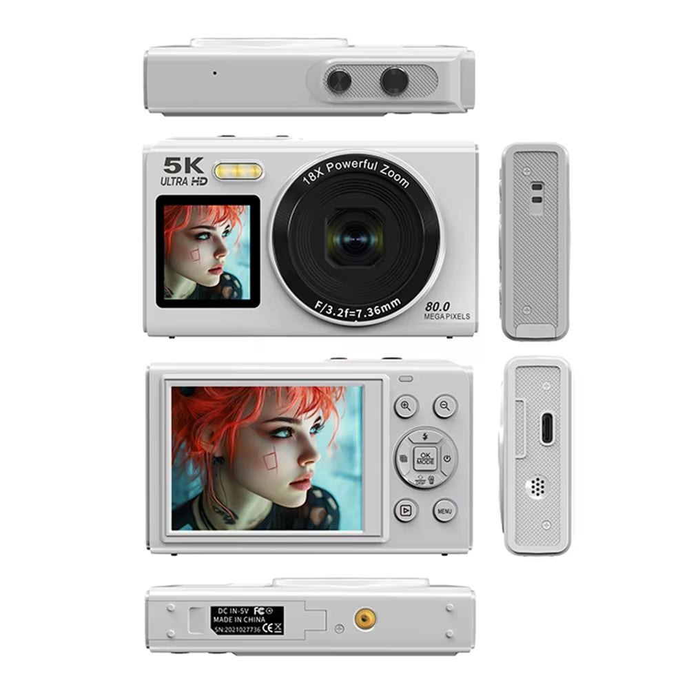 Dual-Screen Vlogging Camera with UHD Video Recording & Autofocus | 13MP Sensor & 18x Zoom | Wireless Connectivity for Content Creators &