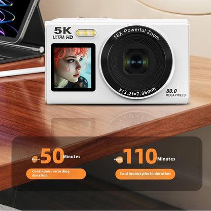 Dual-Screen Vlogging Camera with UHD Video Recording & Autofocus | 13MP Sensor & 18x Zoom | Wireless Connectivity for Content Creators &