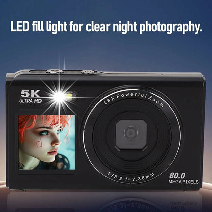 Dual-Screen Vlogging Camera with UHD Video Recording & Autofocus | 13MP Sensor & 18x Zoom | Wireless Connectivity for Content Creators &