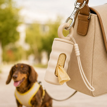 Ortekor Clip-On Dog Poop Bag Dispenser for Daily Walks - Compact Leash Waste Bag Holder That Keeps Bags Ready