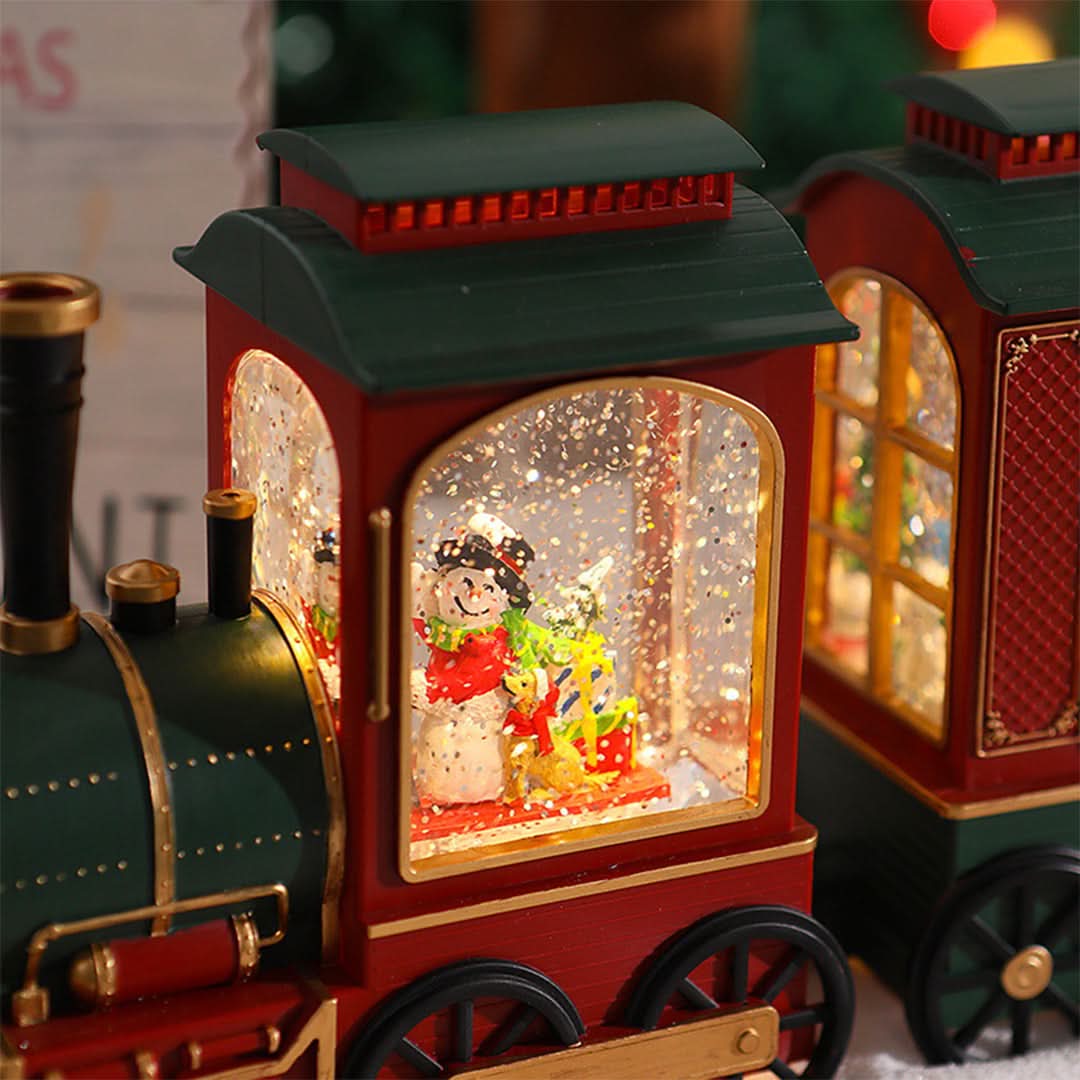 CLAUSGLOBE – Santa Train Snow Globe Lamp for Magical Holiday Ambience