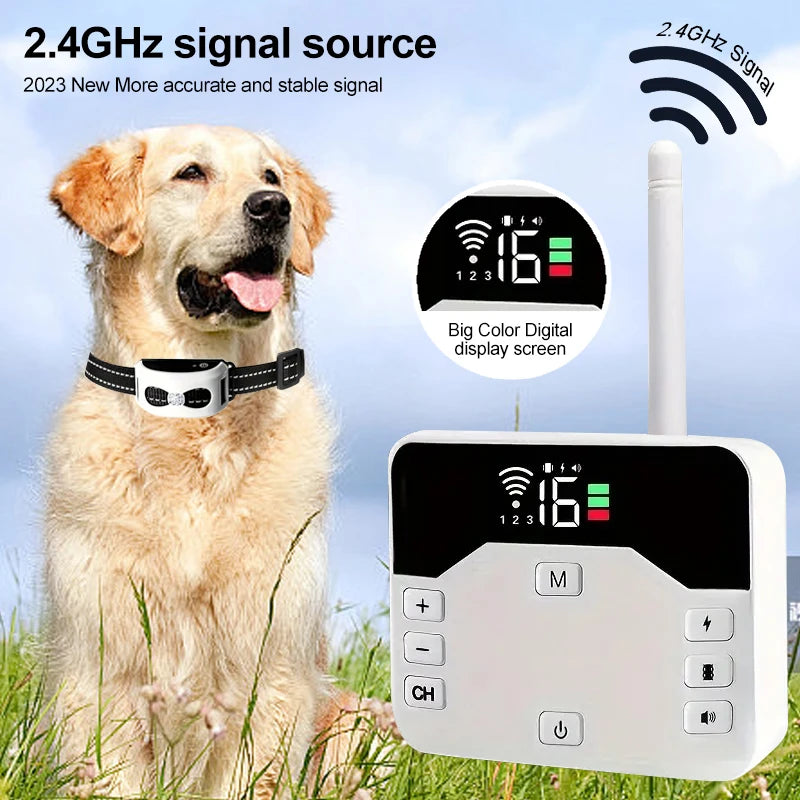 Wireless Dog Fence & Training Collar System with 300-Yard Range | Waterproof Rechargeable Pet Containment for Small Medium Large Dogs