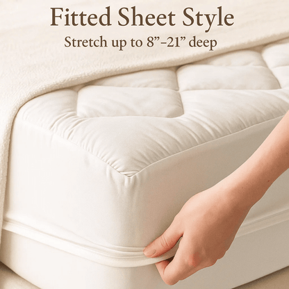 Memory Foam Mattress Pad with Temperature-Regulating Gel Layer for Back Support & Cool Sleep