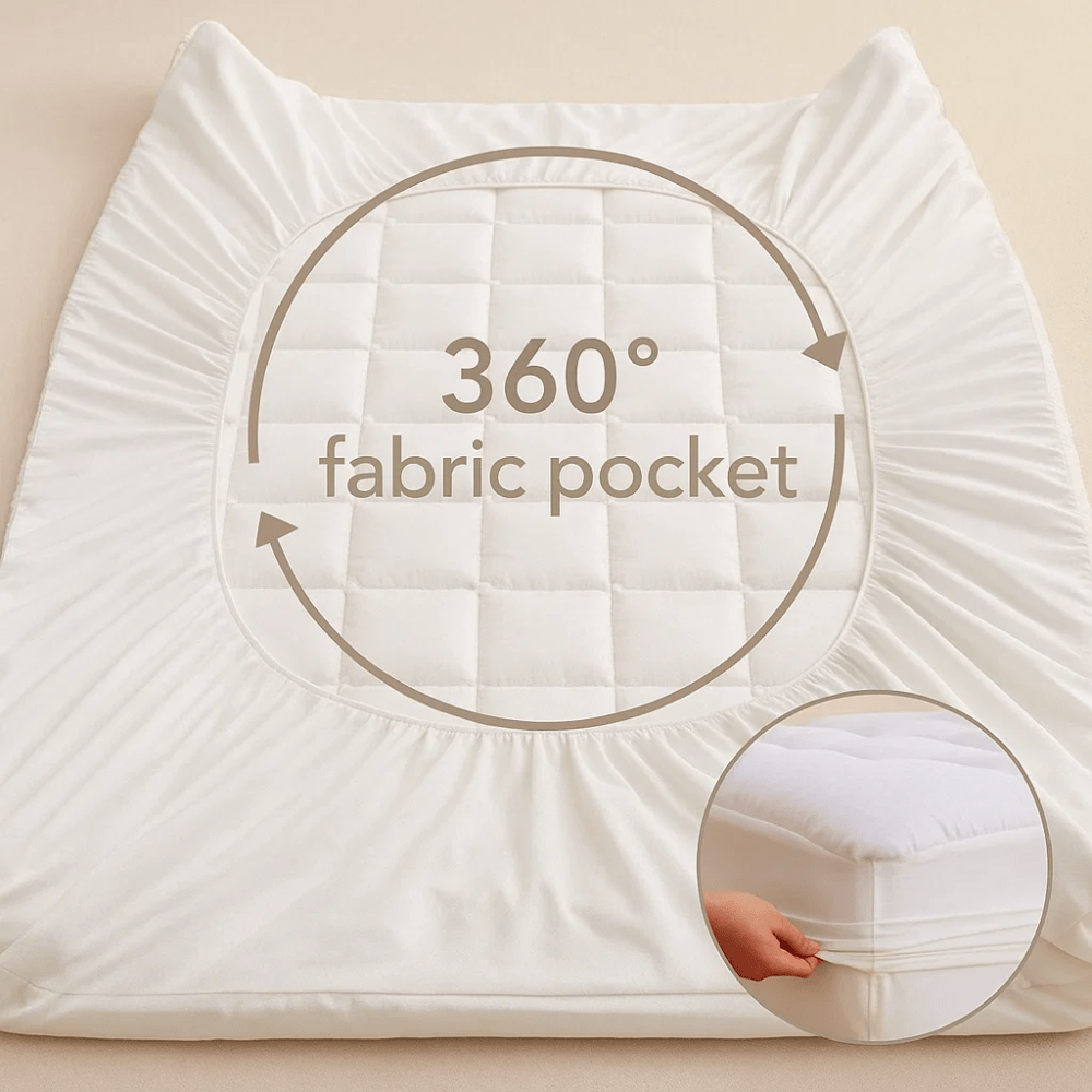 Memory Foam Mattress Pad with Temperature-Regulating Gel Layer for Back Support & Cool Sleep